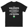 T-shirt Vaudois noir - Ne ferme pas ma gueule