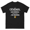T-shirt Cévenol noir - Je ne ferme pas ma gueule quand j'ai tort