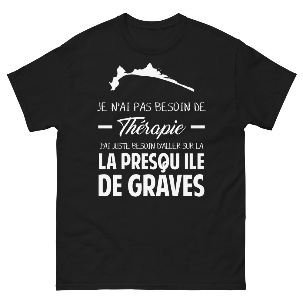 T-shirt Presqu'île de Graves noir - Pas besoin de thérapie