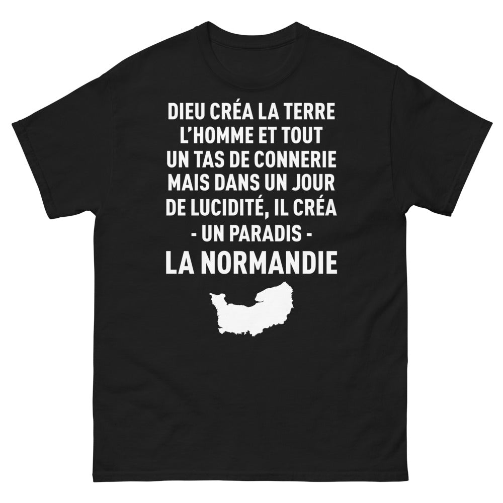 T-shirt Normandie noir - La Normandie, un coin de paradis