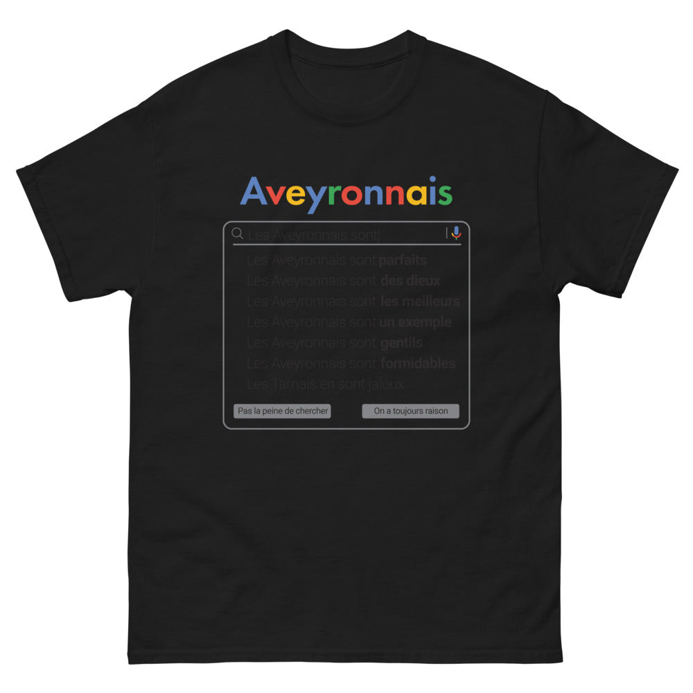 T-shirt Aveyron noir - Les Aveyronnais sont formidables