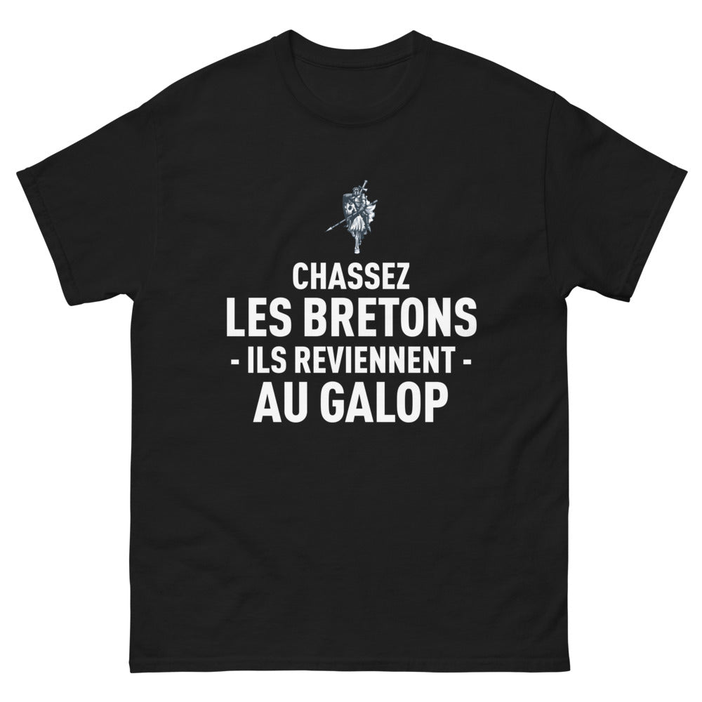 T-shirt Bretagne noir - Chassez les Bretons, ils reviennent au galop