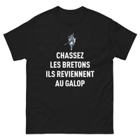 Thumbnail for T-shirt Bretagne noir - Chassez-les-Bretons, ils reviennent au galop