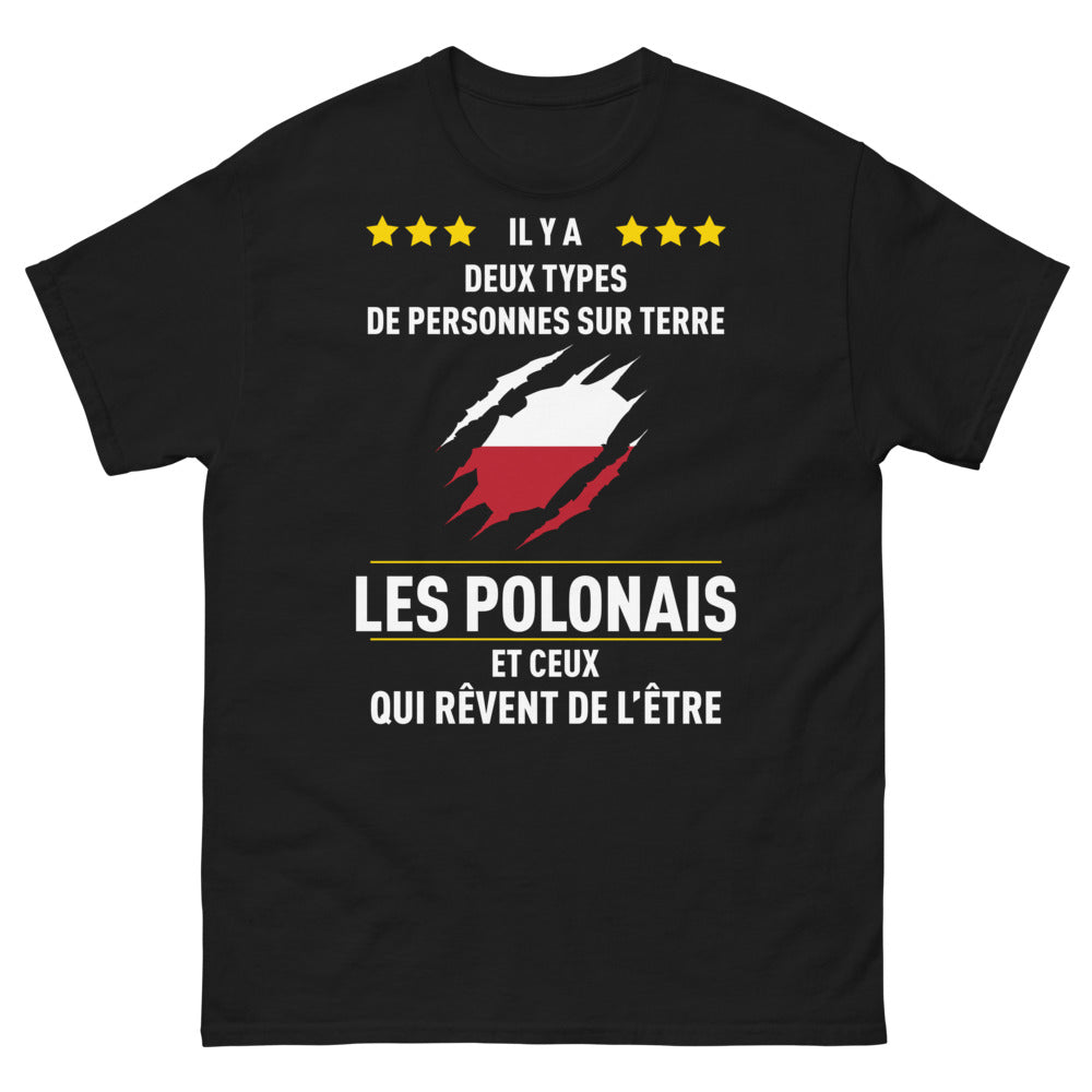 T-shirt Pologne noir - Il y a deux types de personnes