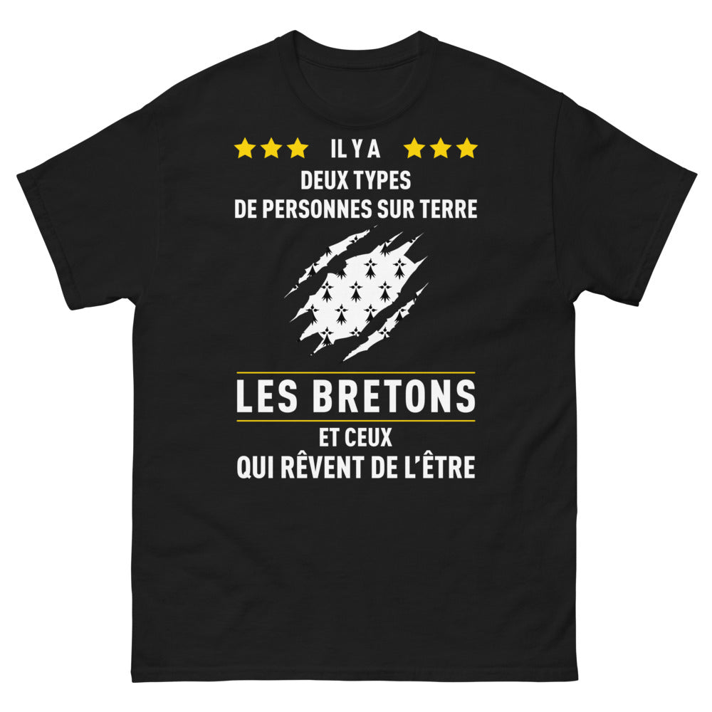 T-shirt Bretagne noir - Deux types de personnes sur Terre