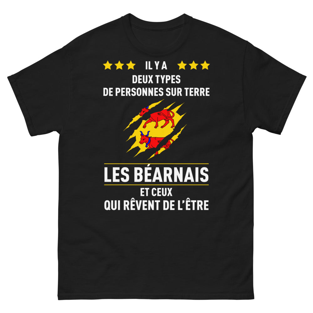 T-shirt Béarnais noir - Deux types de personnes : les Béarnais