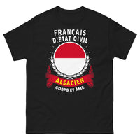 Thumbnail for T-shirt Alsace noir - Corps et Âme alsacien humoristique