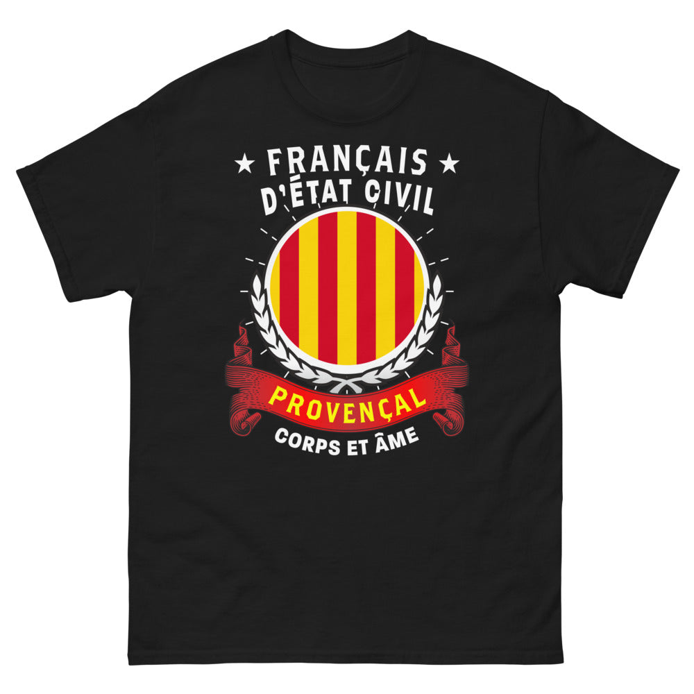 T-shirt Provence noir - hommage à l'esprit indomptable