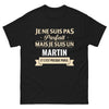 T-shirt Martin noir - Je ne suis pas parfait mais je suis un Martin