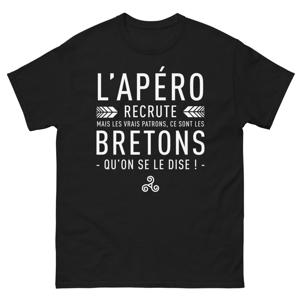 T-shirt Bretagne noir - L'apéro recrute, les vrais patrons