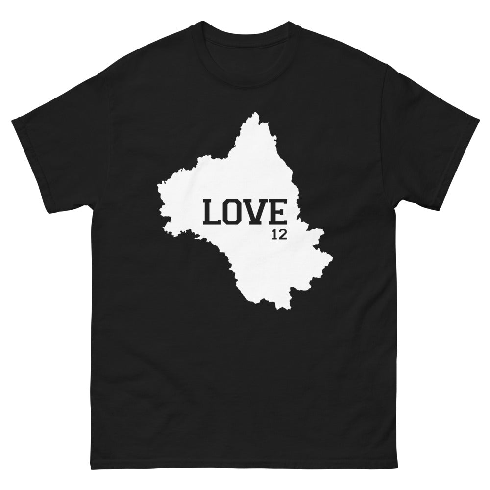T-shirt Love 12 noir - Montrez votre fierté locale