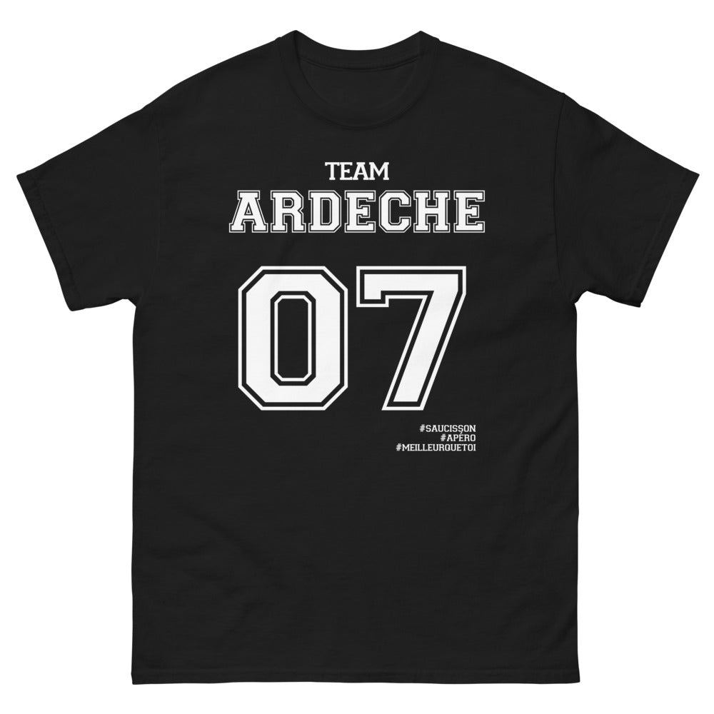 T-shirt Ardèche noir - Saucisson Apéro, style convivial