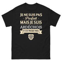 Thumbnail for T-shirt Ardèche noir - Je ne suis pas parfait, mais presque