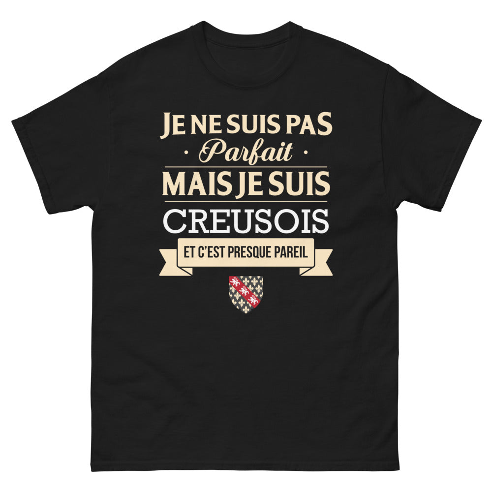 T-shirt Creuse noir - Je ne suis pas parfait, mais je suis Creusois