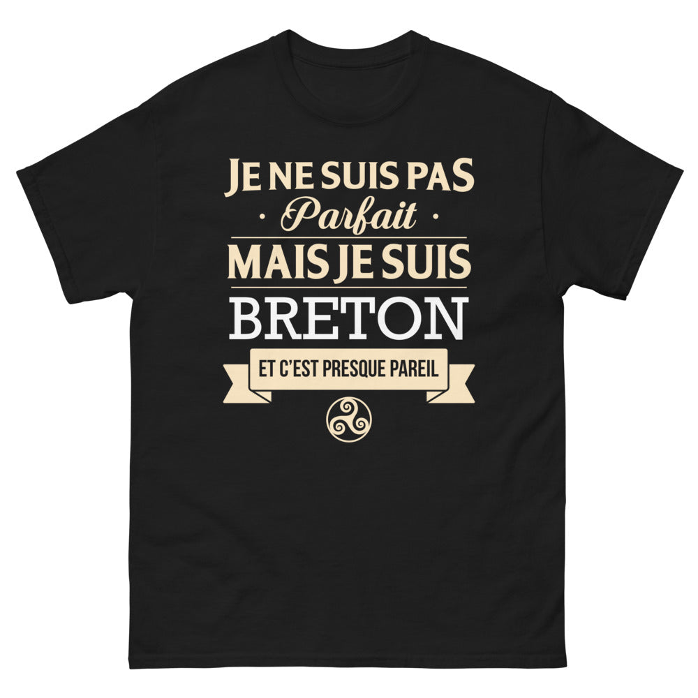 T-shirt Bretagne noir - Je ne suis pas parfait, mais je suis Breton