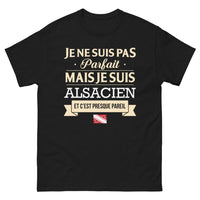 Thumbnail for T-shirt Alsacien noir - Je ne suis pas parfait mais je suis Alsacien