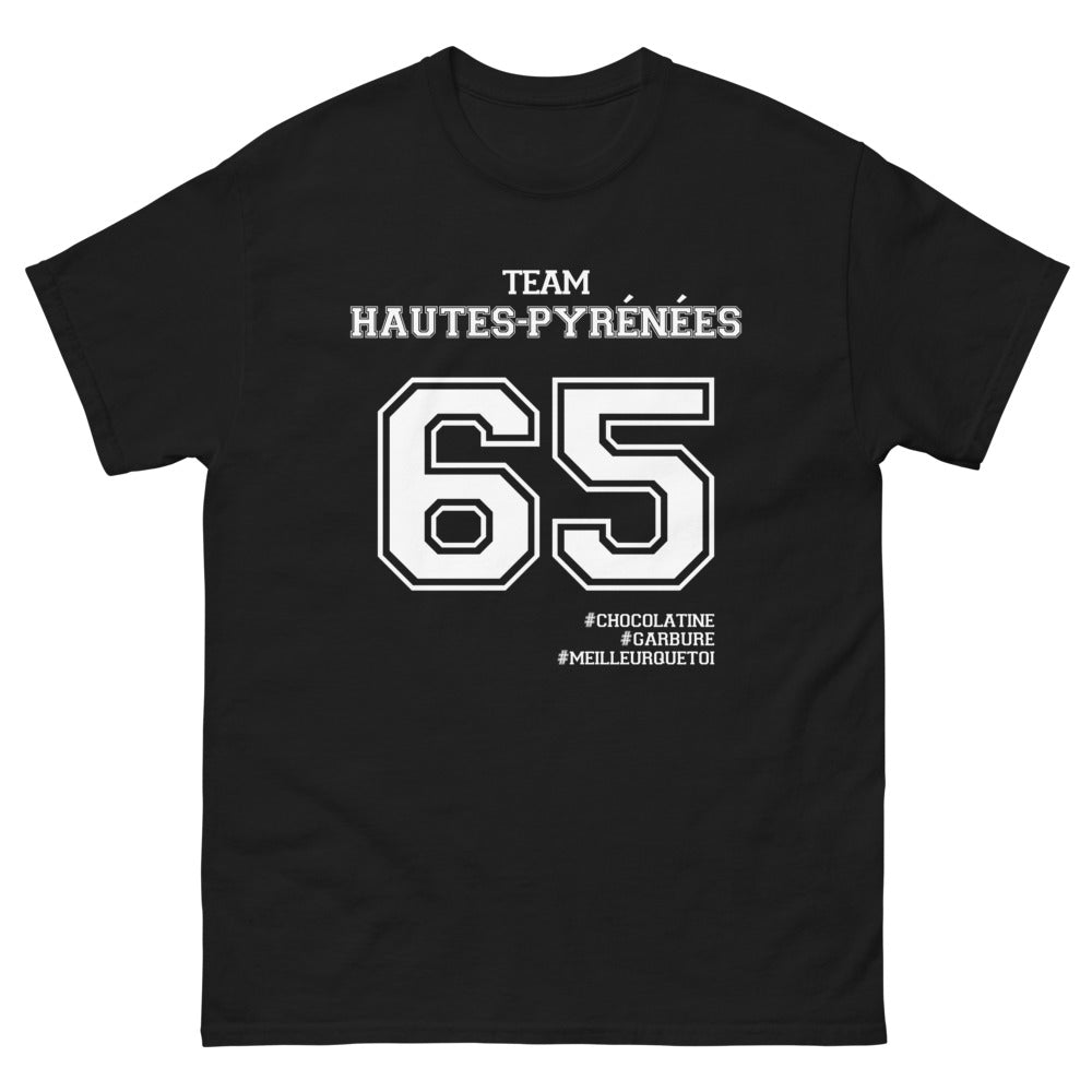 T-shirt Hautes-Pyrénées noir - Chocolatine et Garbure humoristique