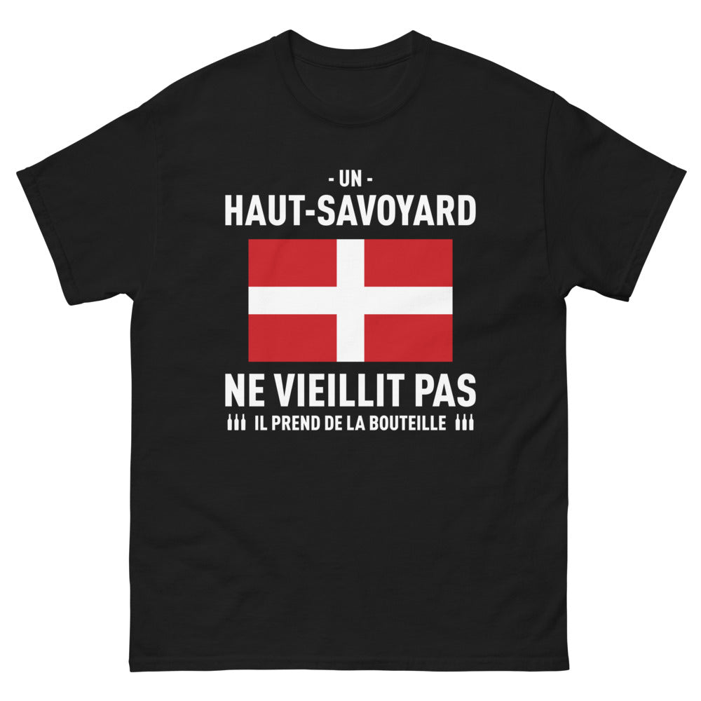 T-shirt Haute-Savoie noir - Un Haut-Savoyard ne vieillit pas