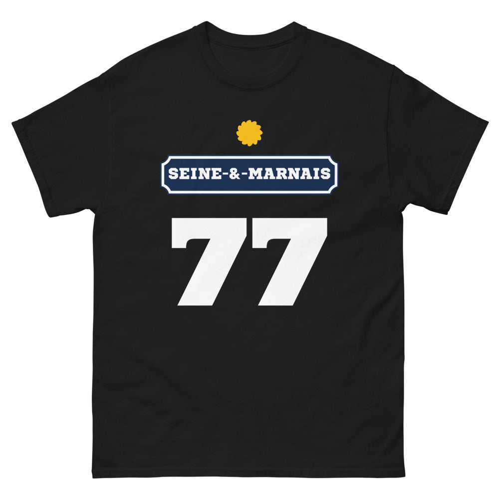 T-shirt Seine-et-Marne noir - Fiers de nos racines