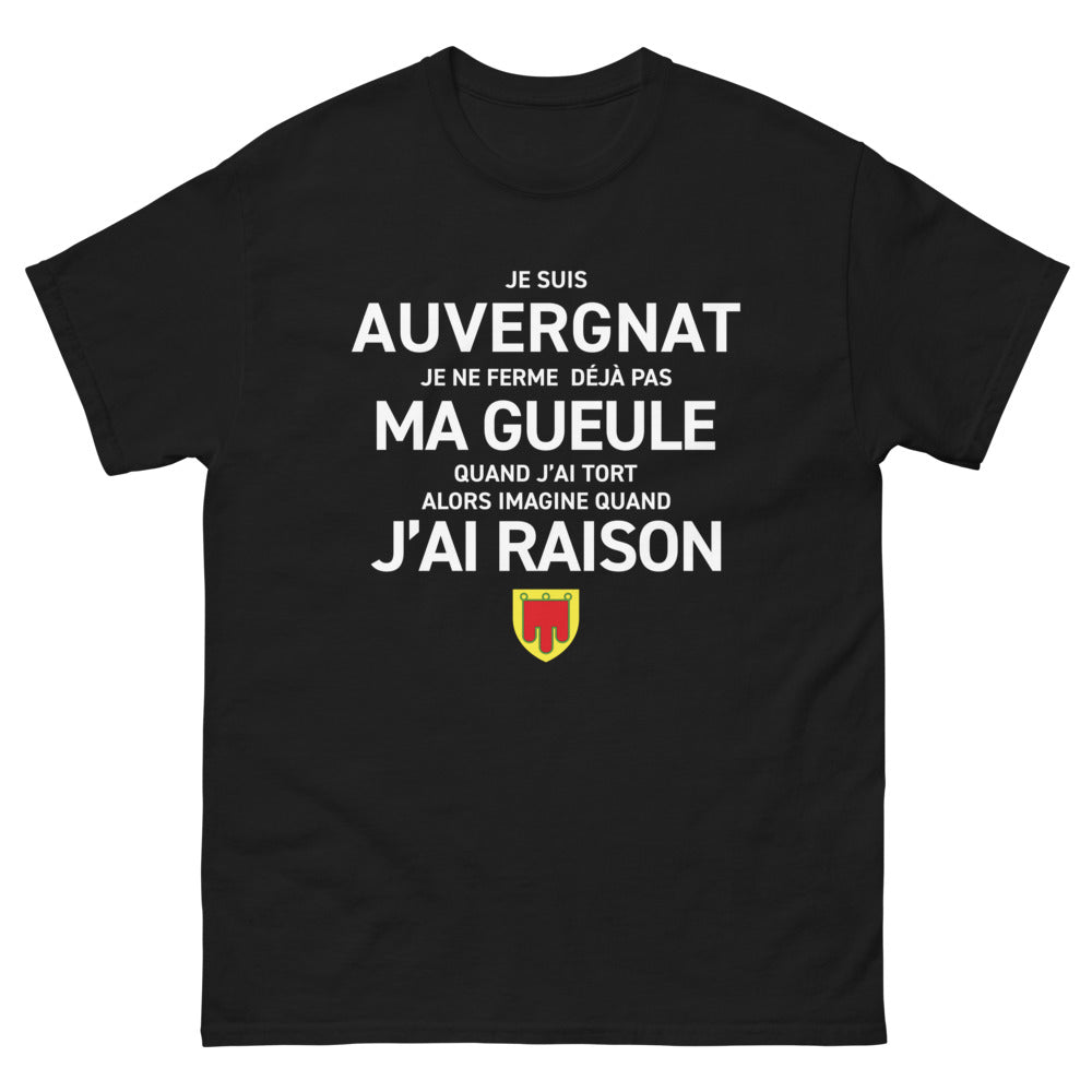 T-shirt Auvergnat noir - Je suis Auvergnat, fier et drôle