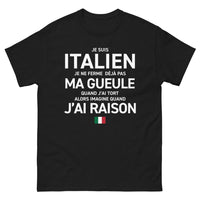 Thumbnail for T-shirt Italie noir - Je suis Italien, je ne ferme pas ma gueule