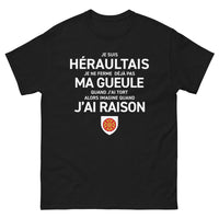 Thumbnail for T-shirt Hérault noir - Je ne me tais pas tort ou raison