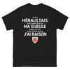 T-shirt Hérault noir - Je ne me tais pas tort ou raison