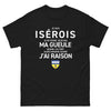 T-shirt Isère noir - Je suis Isérois, fier et amusé