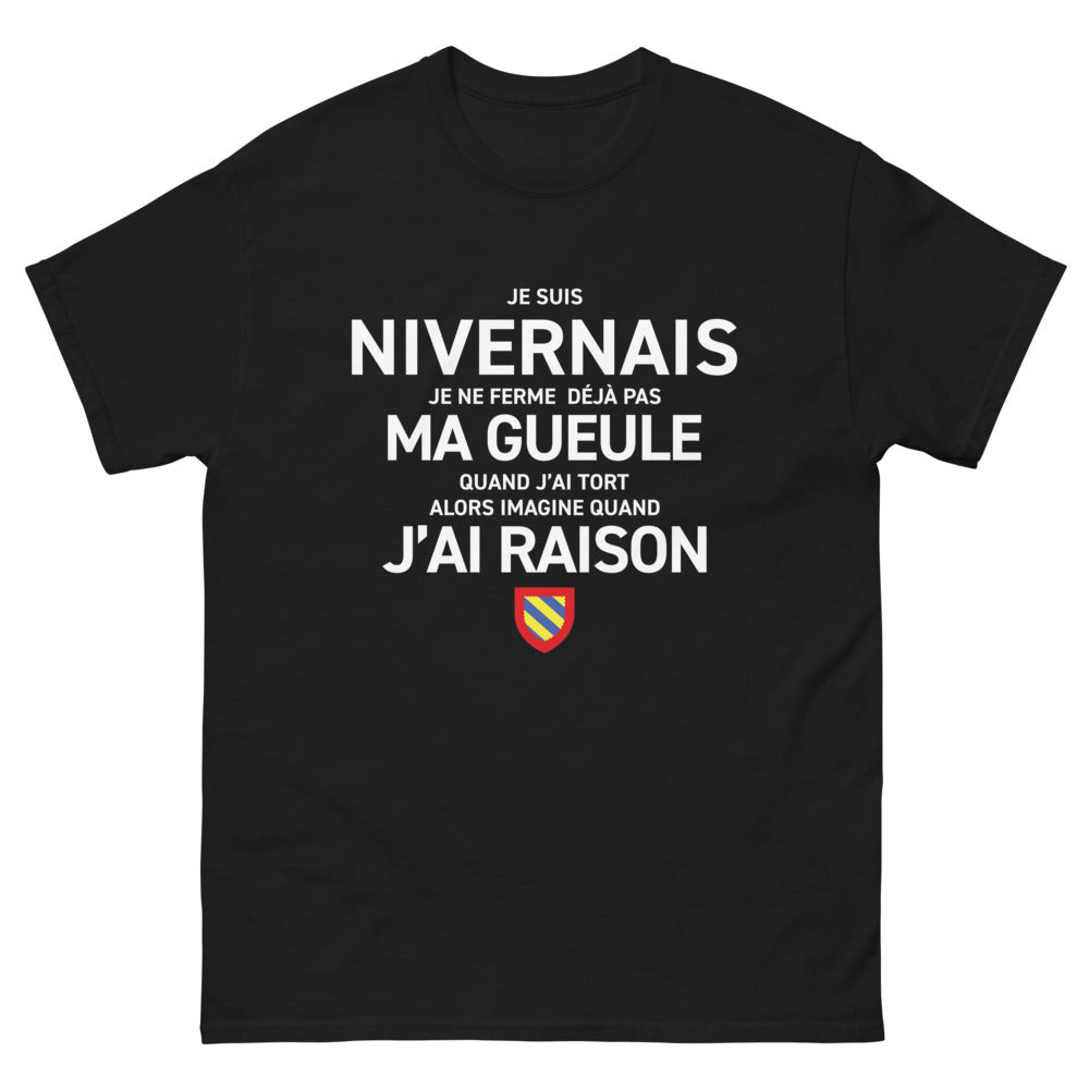 T-shirt Nivernais noir - Je suis Nivernais, je ne ferme pas ma gueule