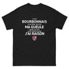 T-shirt Bourbonnais noir - Je suis Bourbonnais, je ne ferme pas ma gueule