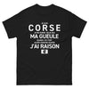 T-shirt Corse noir - Je suis Corse, je ne ferme pas ma gueule