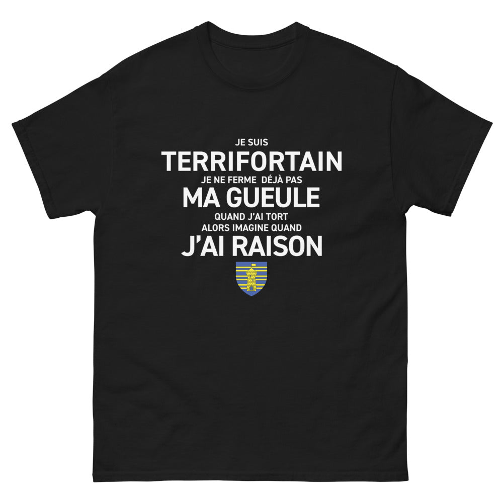 T-shirt Terrifortain noir - Fierté et humour local