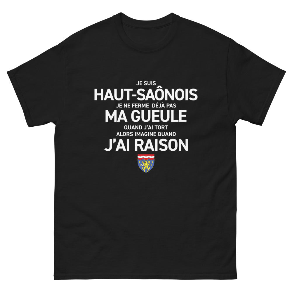 T-shirt Franche-Comté noir - Je ne ferme pas ma gueule
