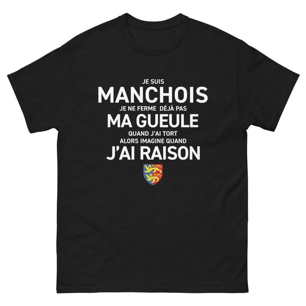 T-shirt Manche noir - Je suis Manchois, je ne ferme pas ma gueule