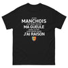 T-shirt Manche noir - Je suis Manchois, je ne ferme pas ma gueule