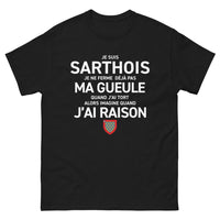Thumbnail for T-shirt Sarthe noir - Je ne ferme pas ma gueule design sombre