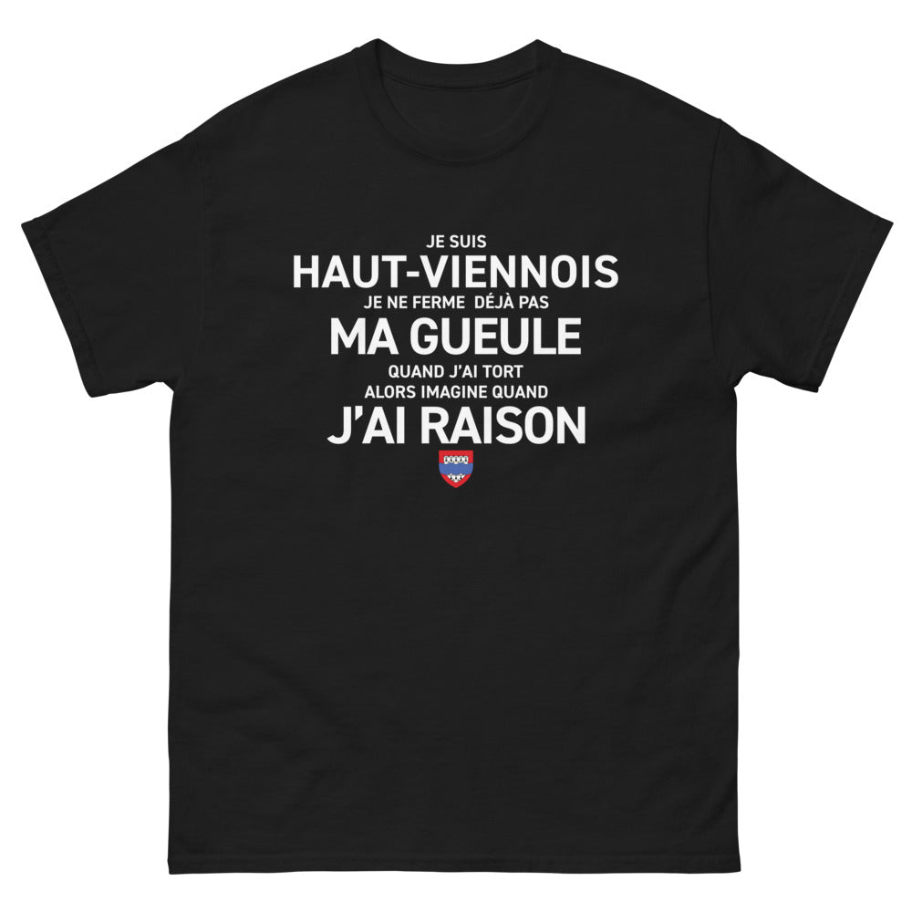 T-shirt Haut-Viennois noir - Je suis Haut-Viennois, humour assuré