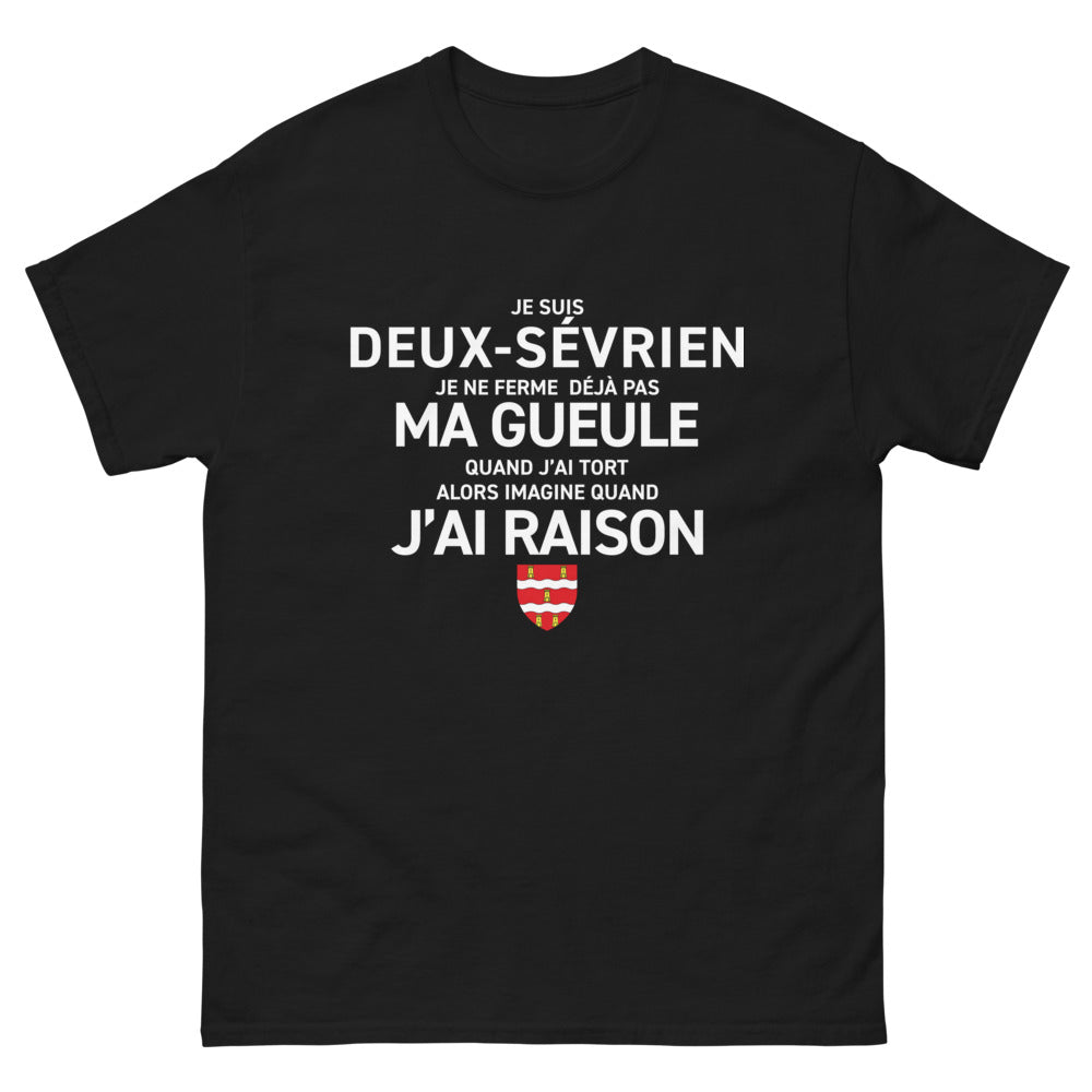 T-shirt Deux-Sèvres noir - Je suis Deux-Sévrien, bavard