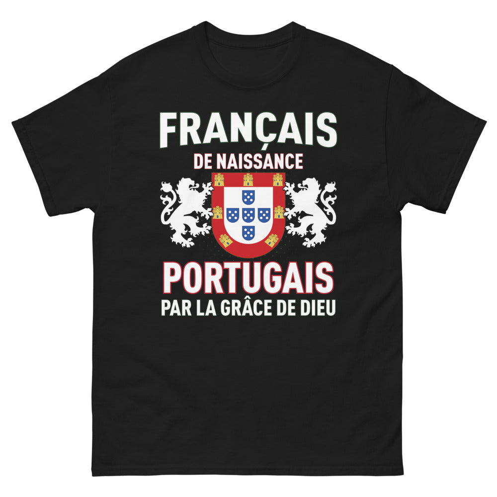 T-shirt Franco-Portugais noir - Français de Naissance, Portugais