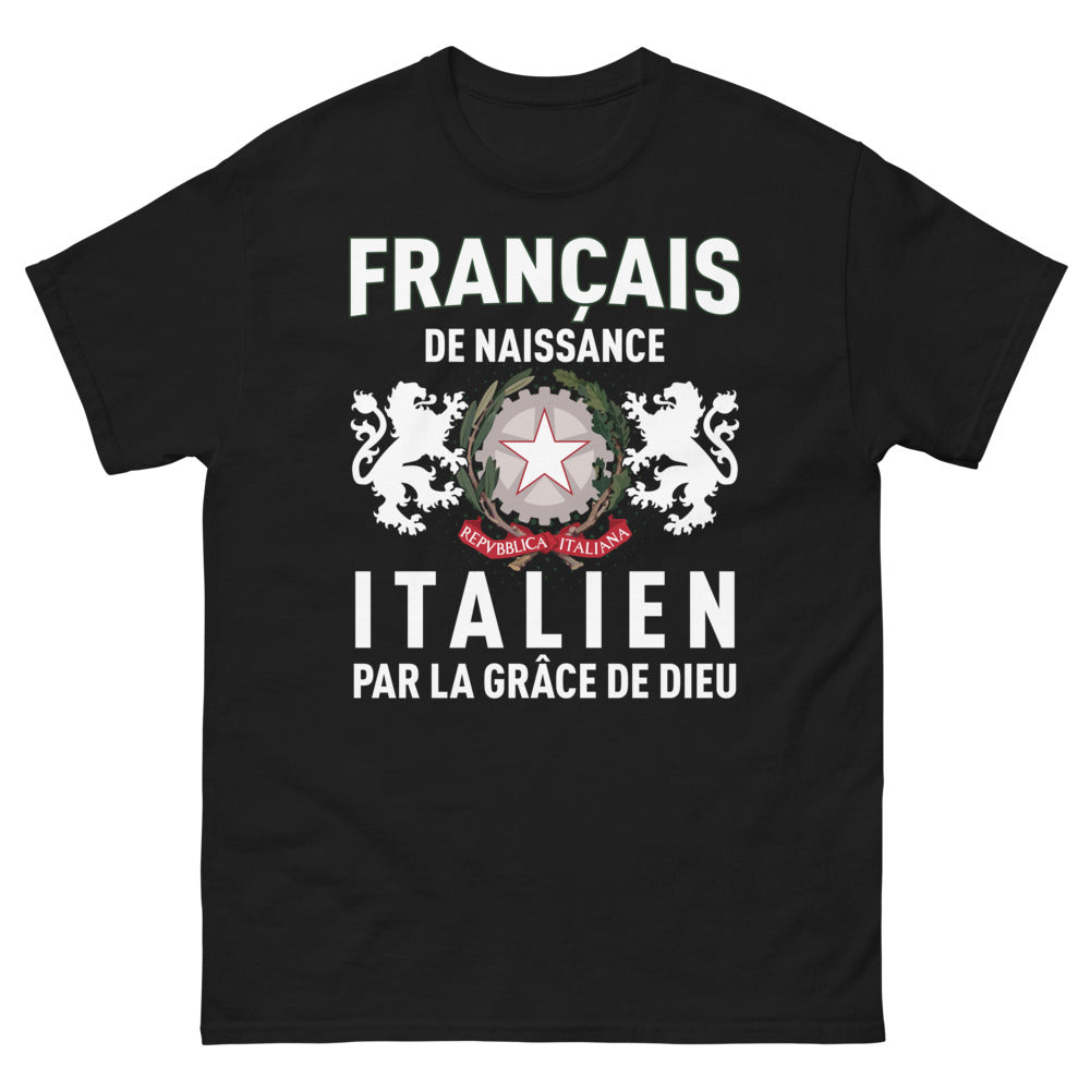 T-shirt Français noir - Les racines et l'humour en un