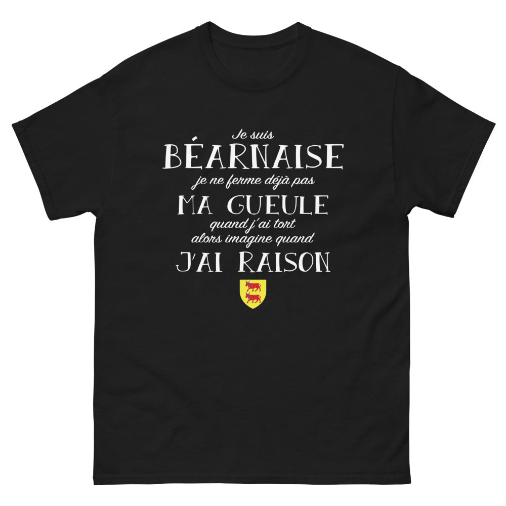T-shirt Béarnaise noir - Fière et bavarde avec humour