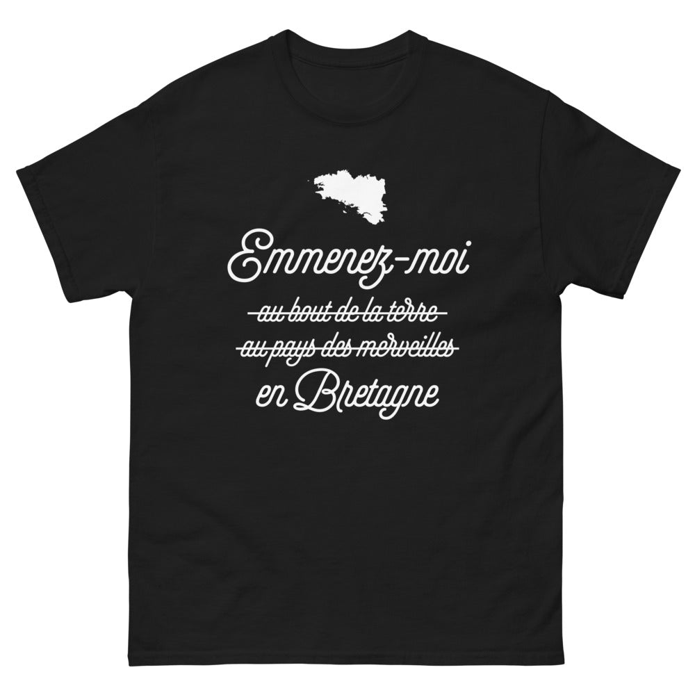 T-shirt Bretagne noir - Emmenez-moi au pays des merveilles