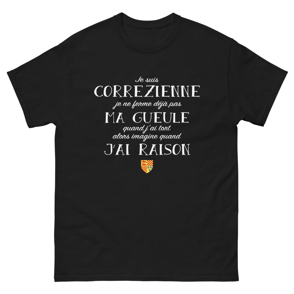 T-shirt Corrèze noir - Je ne ferme pas ma gueule