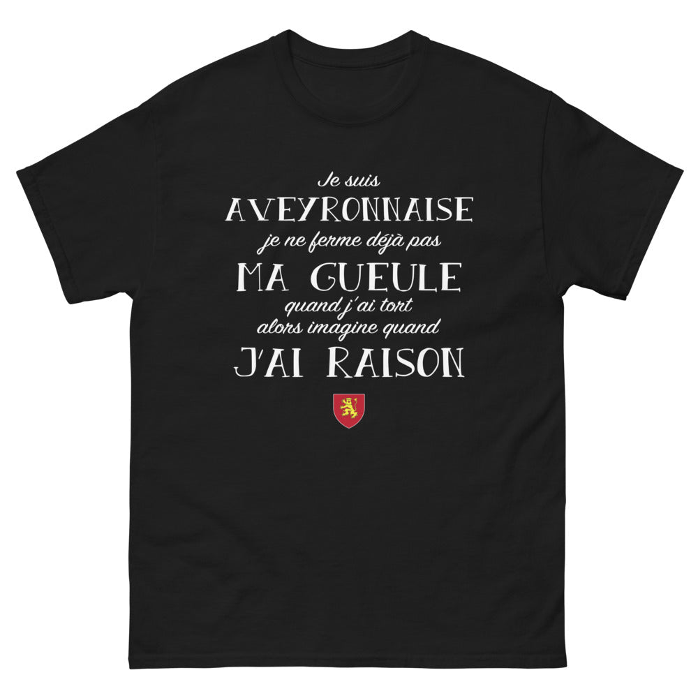 T-shirt Aveyron noir - Je ne me tais jamais