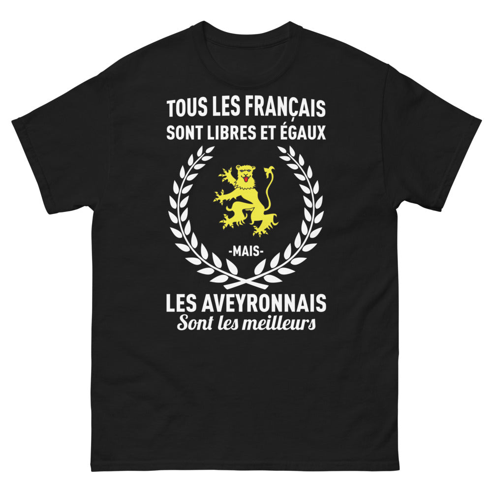 T-shirt Aveyron noir - Tous les Français sont égaux