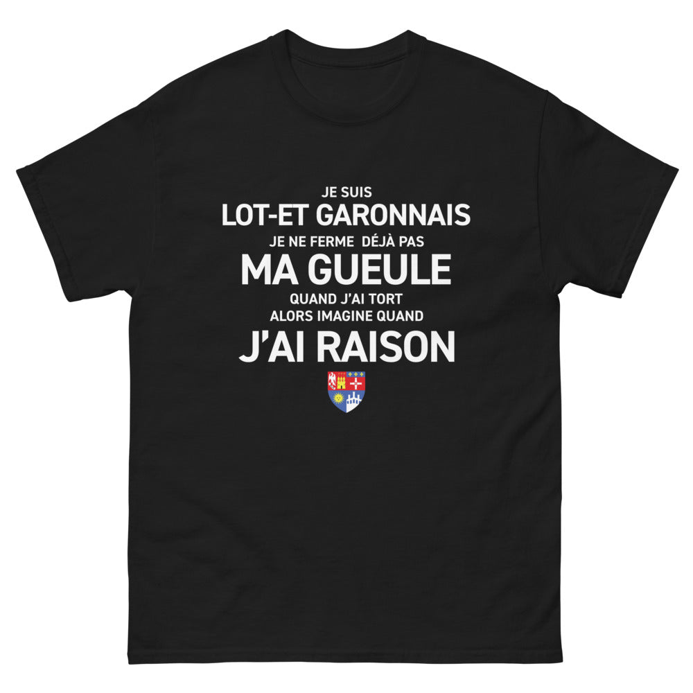 T-shirt Lot-et-Garonne noir - Je suis Lot-et-Garonnais, humour