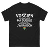 T-shirt Vosgien noir - Je suis vosgien, je ne ferme pas ma gueule