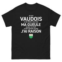 Thumbnail for T-shirt Vaudois noir - Je suis Vaudois, je ne ferme pas ma gueule
