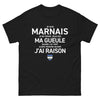 T-shirt Marnais noir - Je suis Marnais, fier et sûr de soi