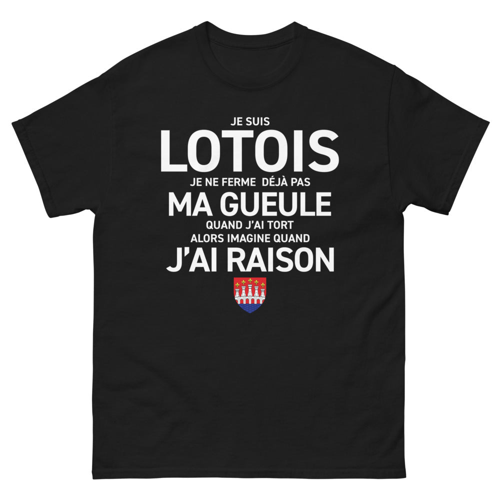 T-shirt Lotois noir - Je suis Lotois et Fièrement Bavard